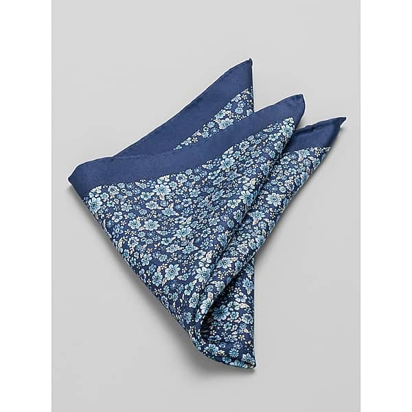 Joseph Abboud Men's Floral Pocket Square Navy - Size: One Size