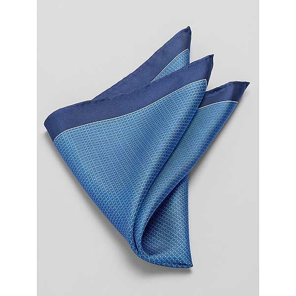 Joseph Abboud Men's Small Check Pocket Square Navy - Size: One Size