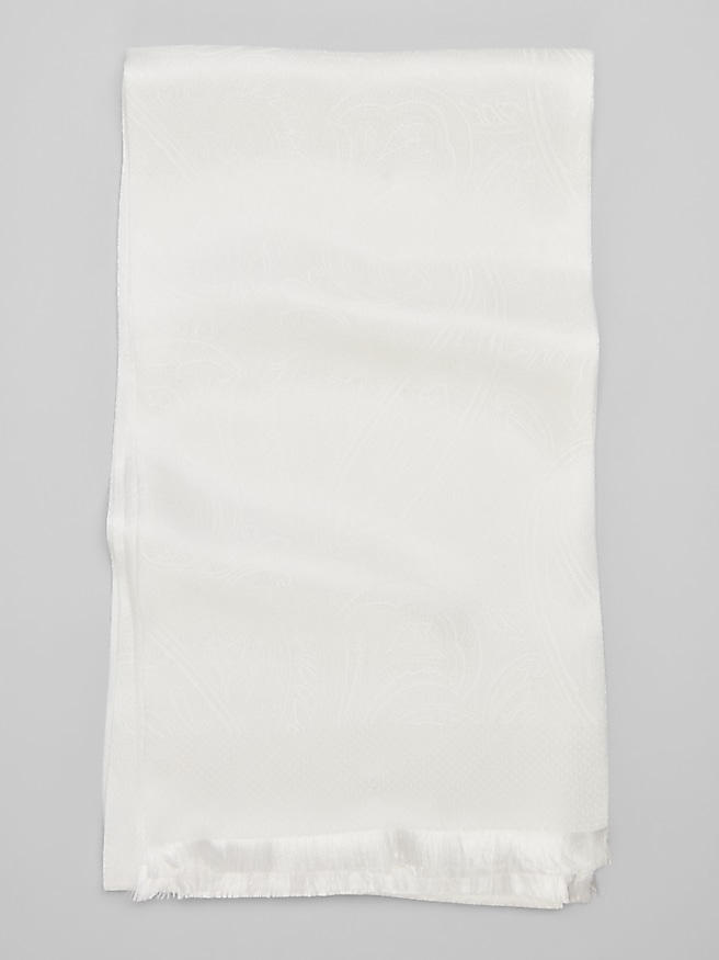 Pronto Uomo Paisley Tuxedo Scarf White