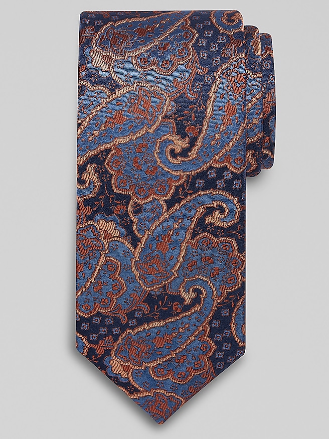Joseph Abboud Men's Narrow Piscean Paisley Tie , Rust / Orange