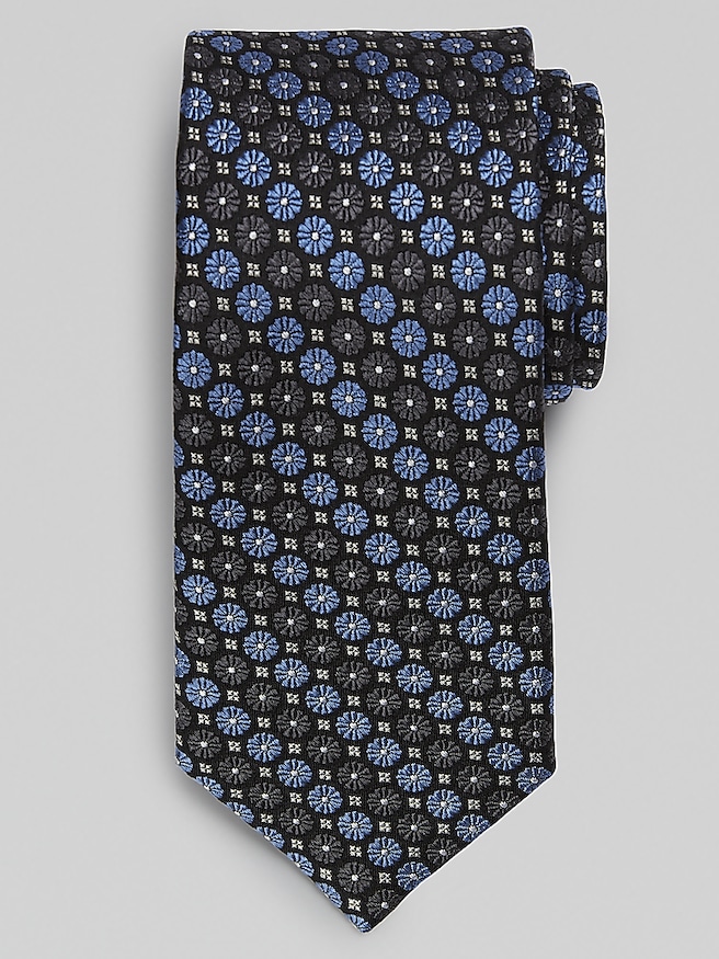 Joseph Abboud Men's Narrow Floral Stripe , Black