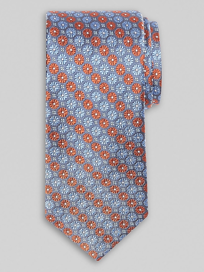 Joseph Abboud Men's Narrow Floral Stripe , Rust / Orange
