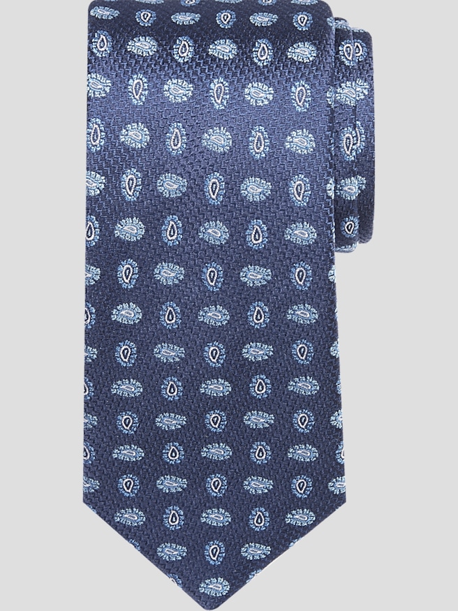 Joseph Abboud Men's Narrow Poppy Pine Tie , Navy / Blue
