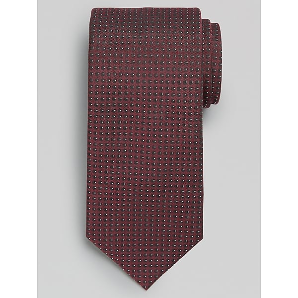 Calvin Klein Men's Narrow Stella Micro Tie Burgundy - Size: One Size TMW8B0880006