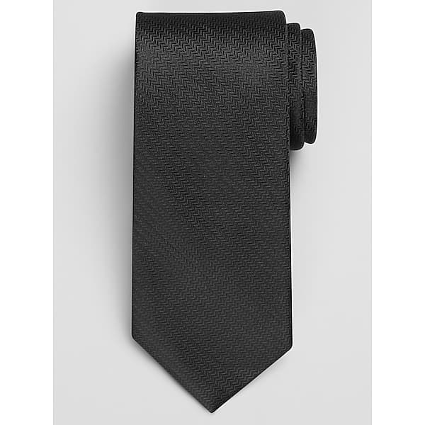 Calvin Klein Men's Narrow Woven Chevron Tie Black - Size: One Size TMW8B0980002