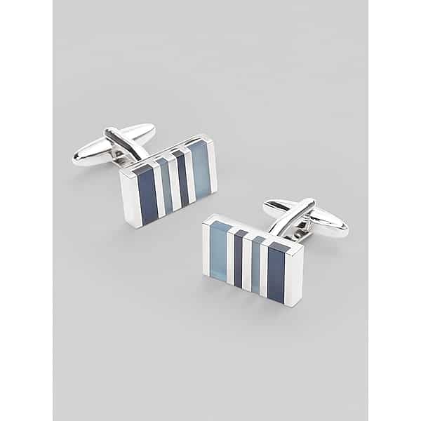 Pronto Uomo Men's Stripe Cufflinks Blue - Size: One Size - Only Available at Men's Wearhouse TMW8B0H80026