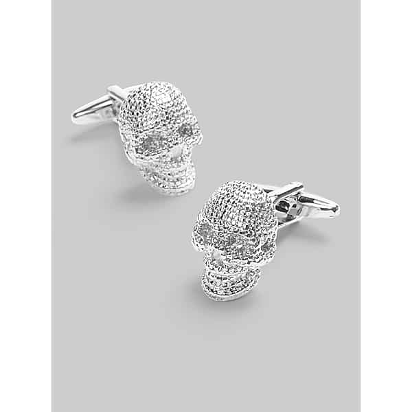 Pronto Uomo Men's Skull Cufflinks Silver - Size: One Size - Only Available at Men's Wearhouse TMW8B0R80025