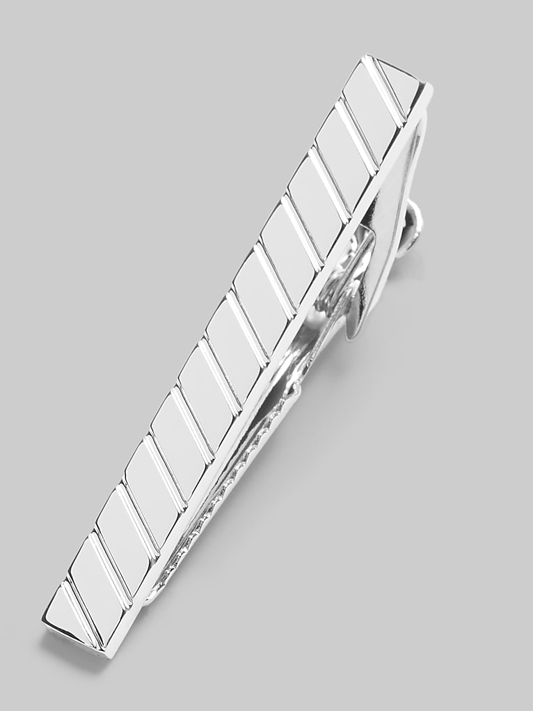 Pronto Uomo Diagonal Bar Stripe Tie Bar