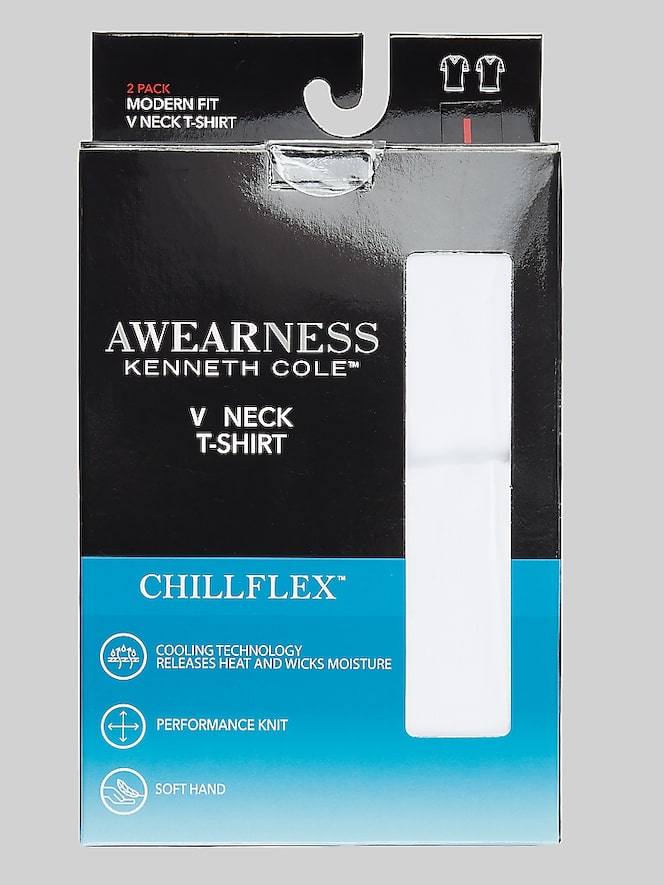 Awearness Kenneth Cole CHILLFLEX V-Neck T-Shirt, 2-pack