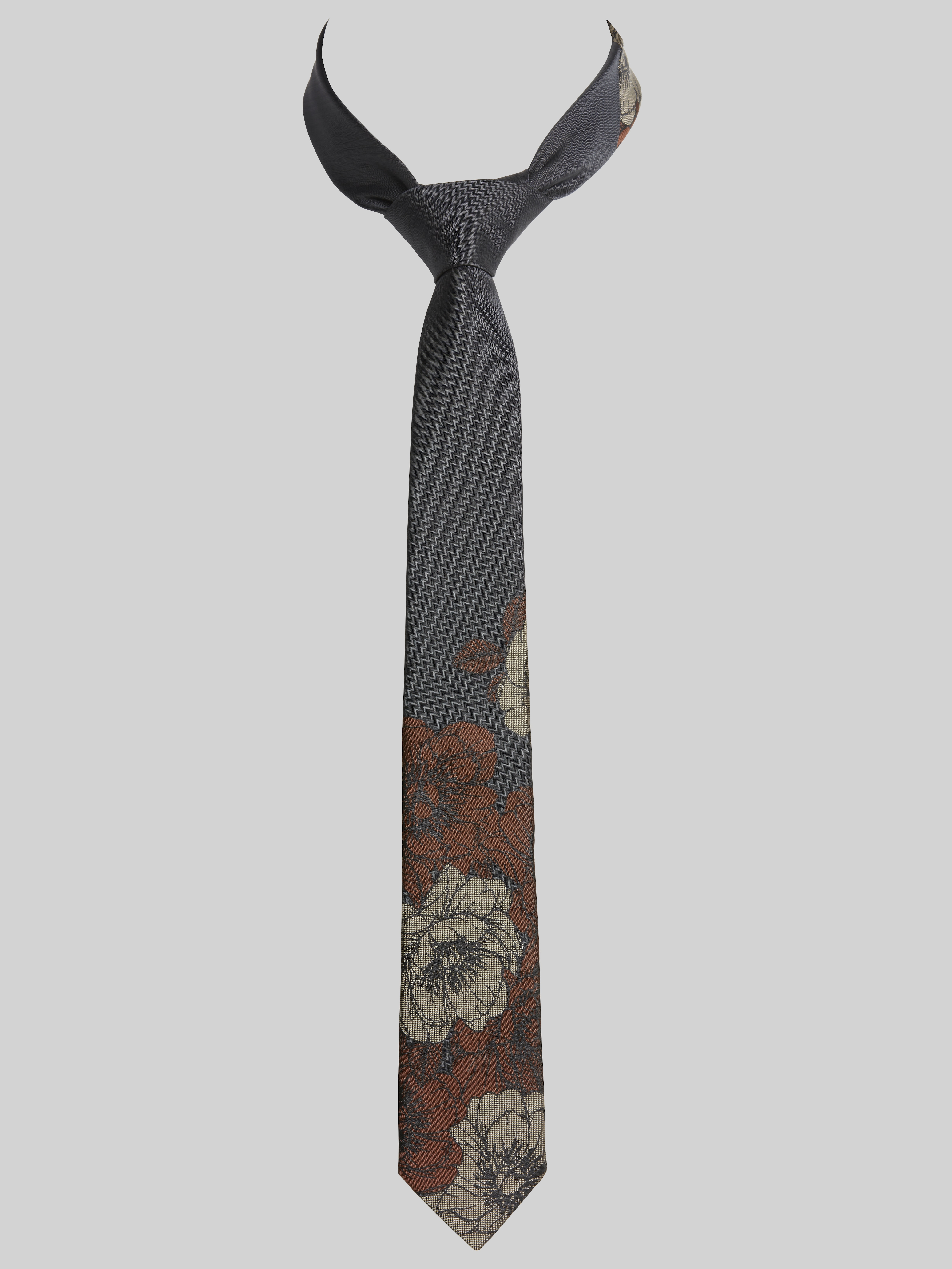 Narrow Floral Panel Tie