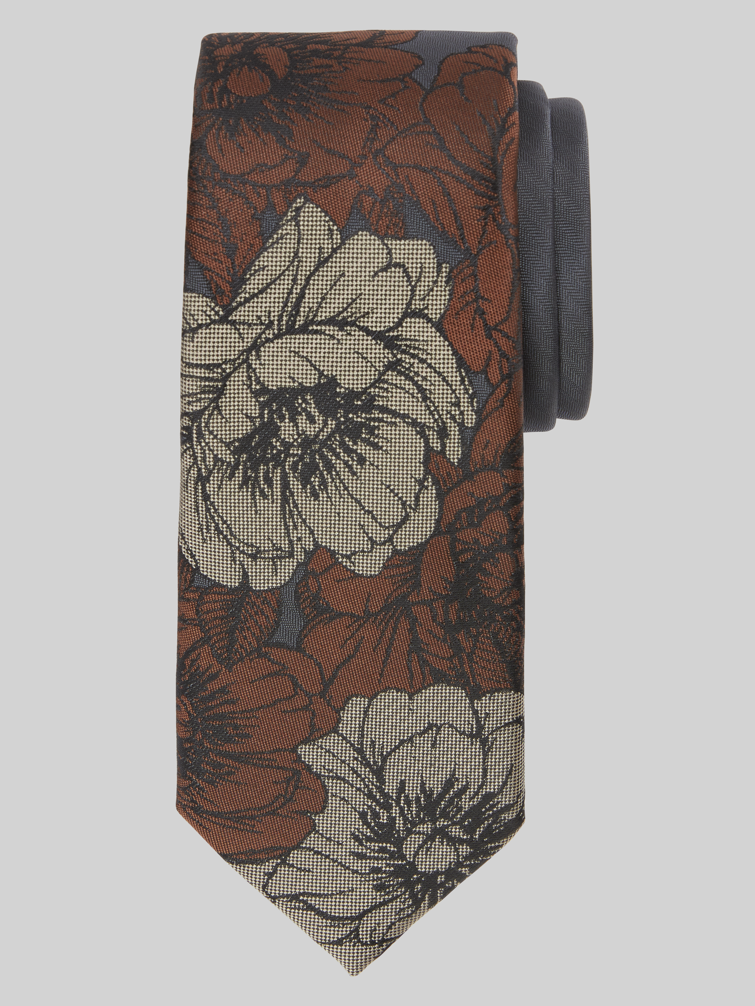 Narrow Floral Panel Tie