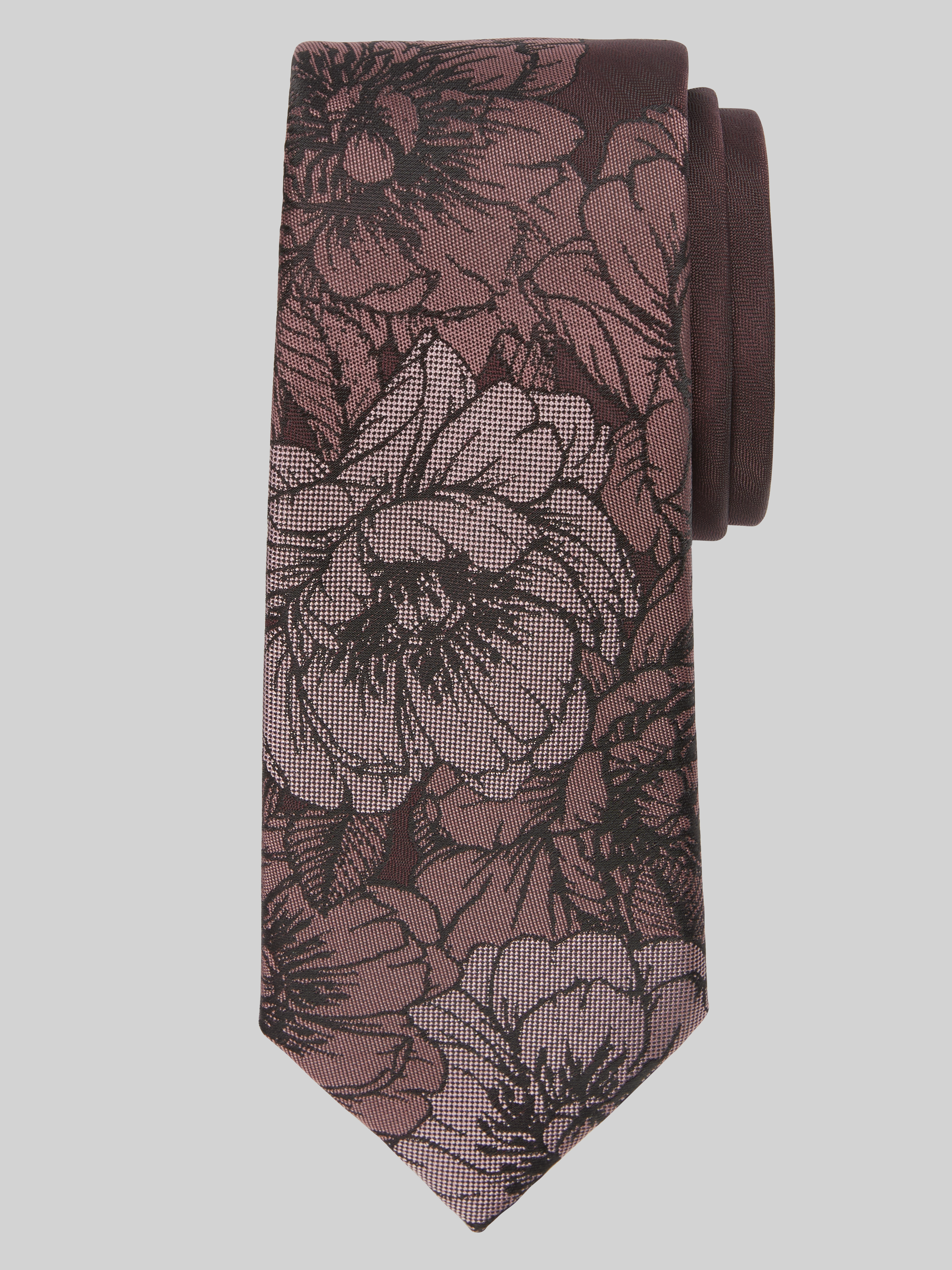 Narrow Floral Panel Tie
