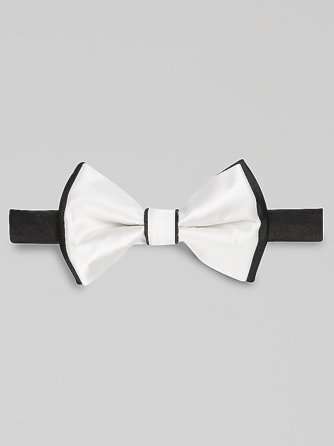 Egara Men's Two-Tone Pre-Tied Bow Tie , White/Black