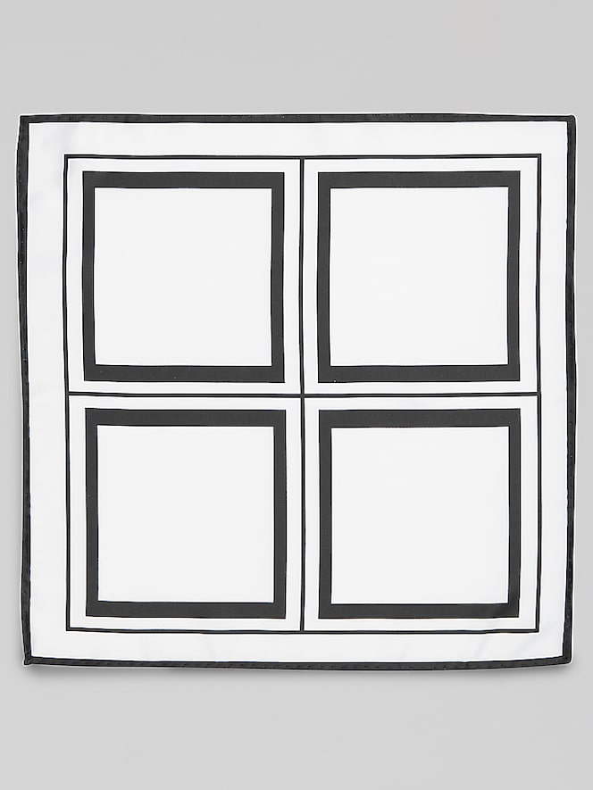 Egara Two-Tone Frame Border Pocket Square