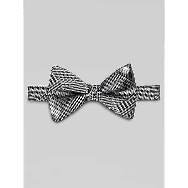 Egara Men's Two-Tone Glen Plaid Pre-Tied Bow Tie Black/White - Size: One Size