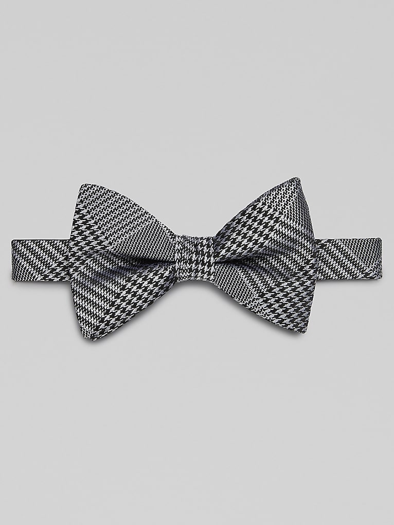 Egara Two-Tone Glen Plaid Pre-Tied Bow Tie