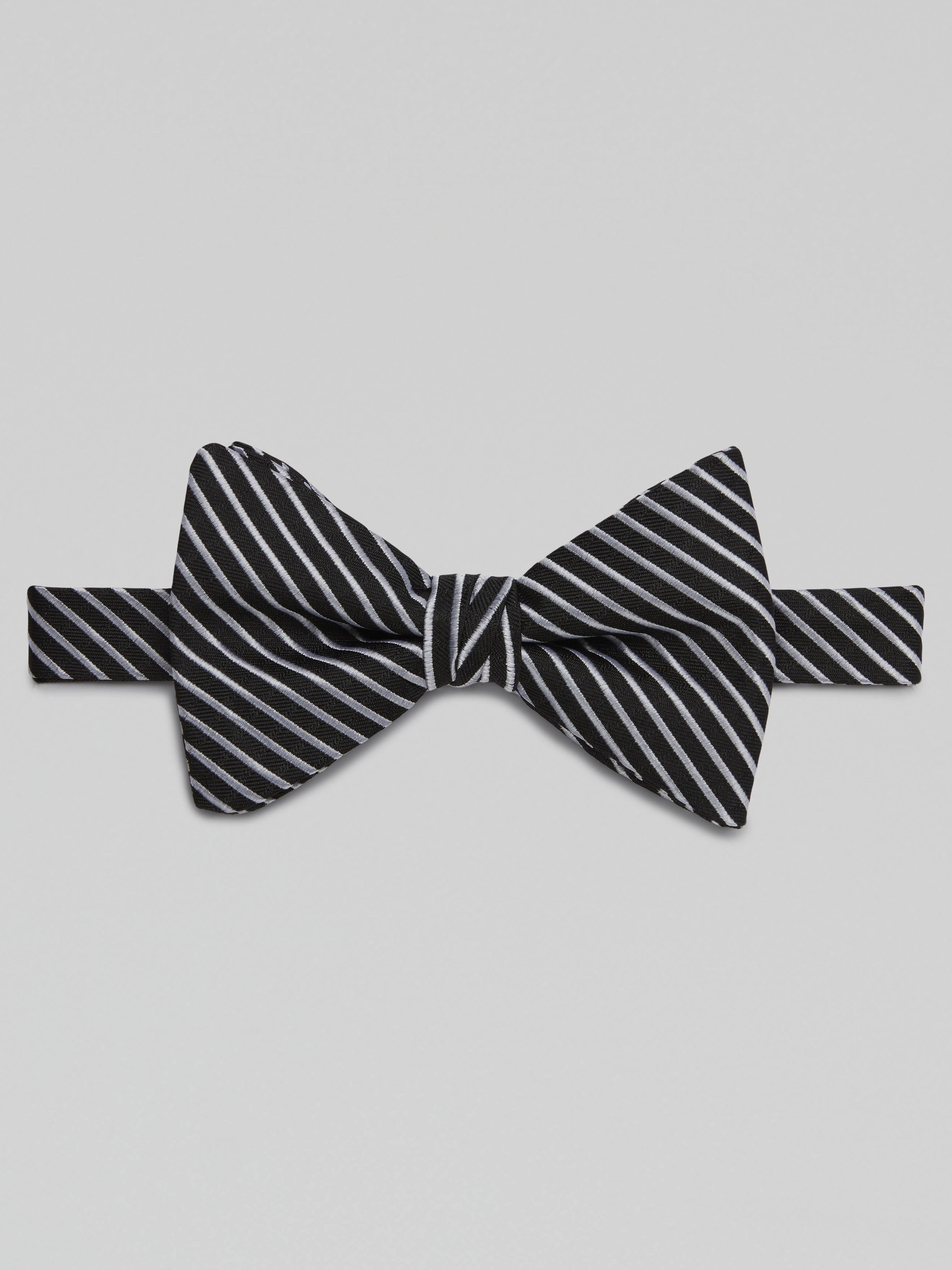 Ribbed Stripe Pre-Tied Bow Tie