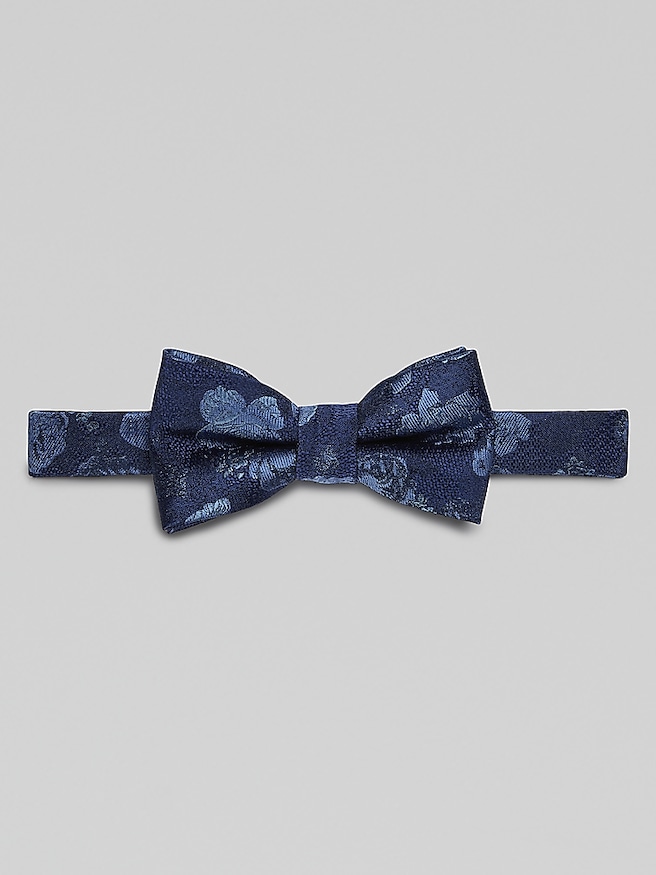 Egara Men's All-Over Floral Pre-Tied Bow Tie , Navy / Blue