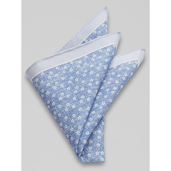 Joseph Abboud Men's Simple Floral Pocket Square Light Blue - Size: One Size TMW8B4T80004