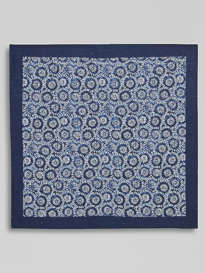 Joseph Abboud Classic Indigo Pattern Pocket Square