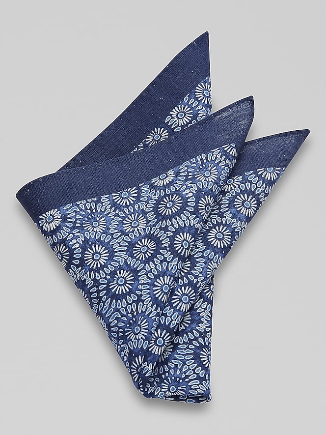 Joseph Abboud Classic Indigo Pattern Pocket Square