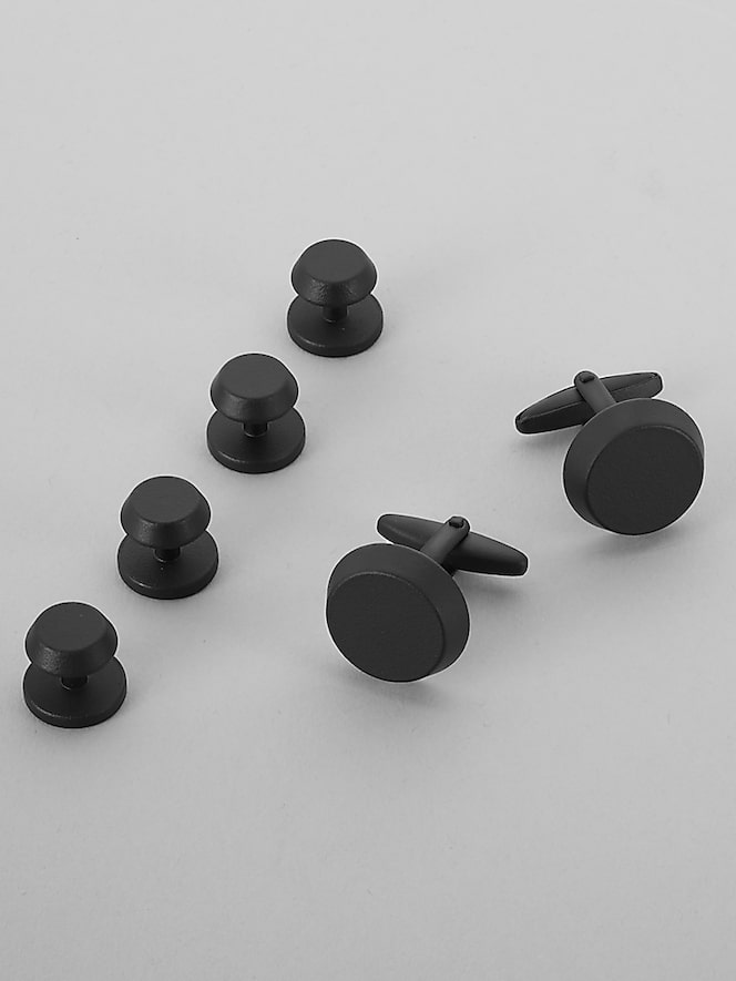 Pronto Uomo Round Cufflink and Stud Set