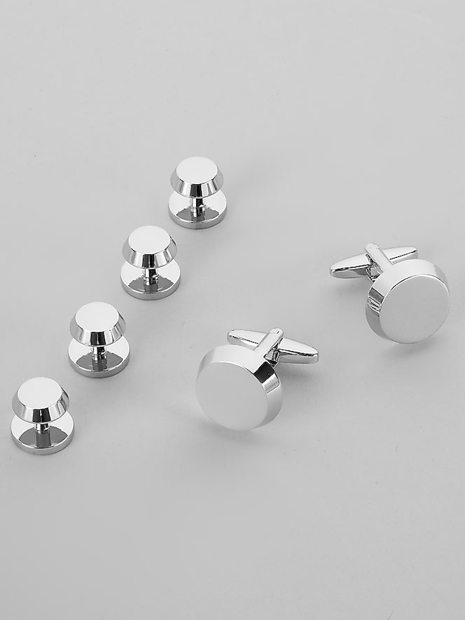 Pronto Uomo Round Cufflink and Stud Set