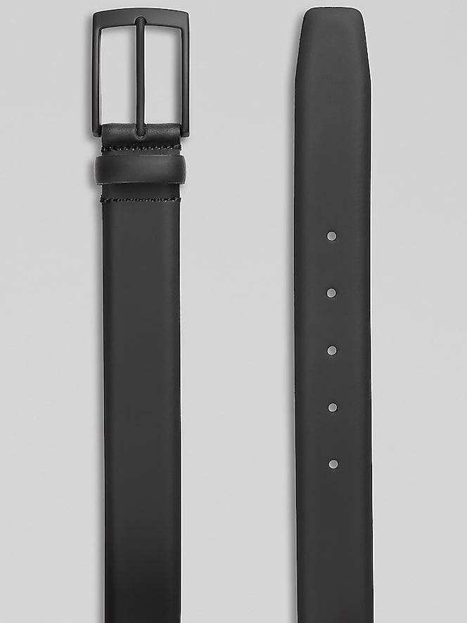 Joseph Abboud Feather Edge Matte Buckle Leather Belt