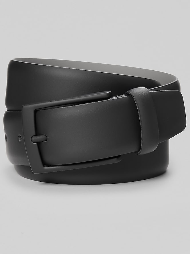 Joseph Abboud Feather Edge Matte Buckle Leather Belt