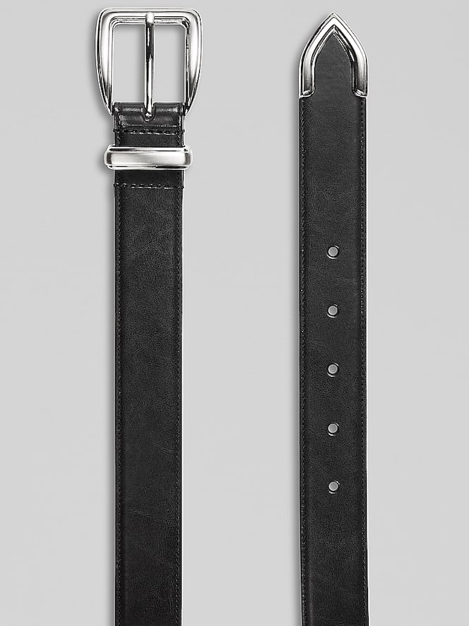 Egara Silver Tip Faux Leather Belt