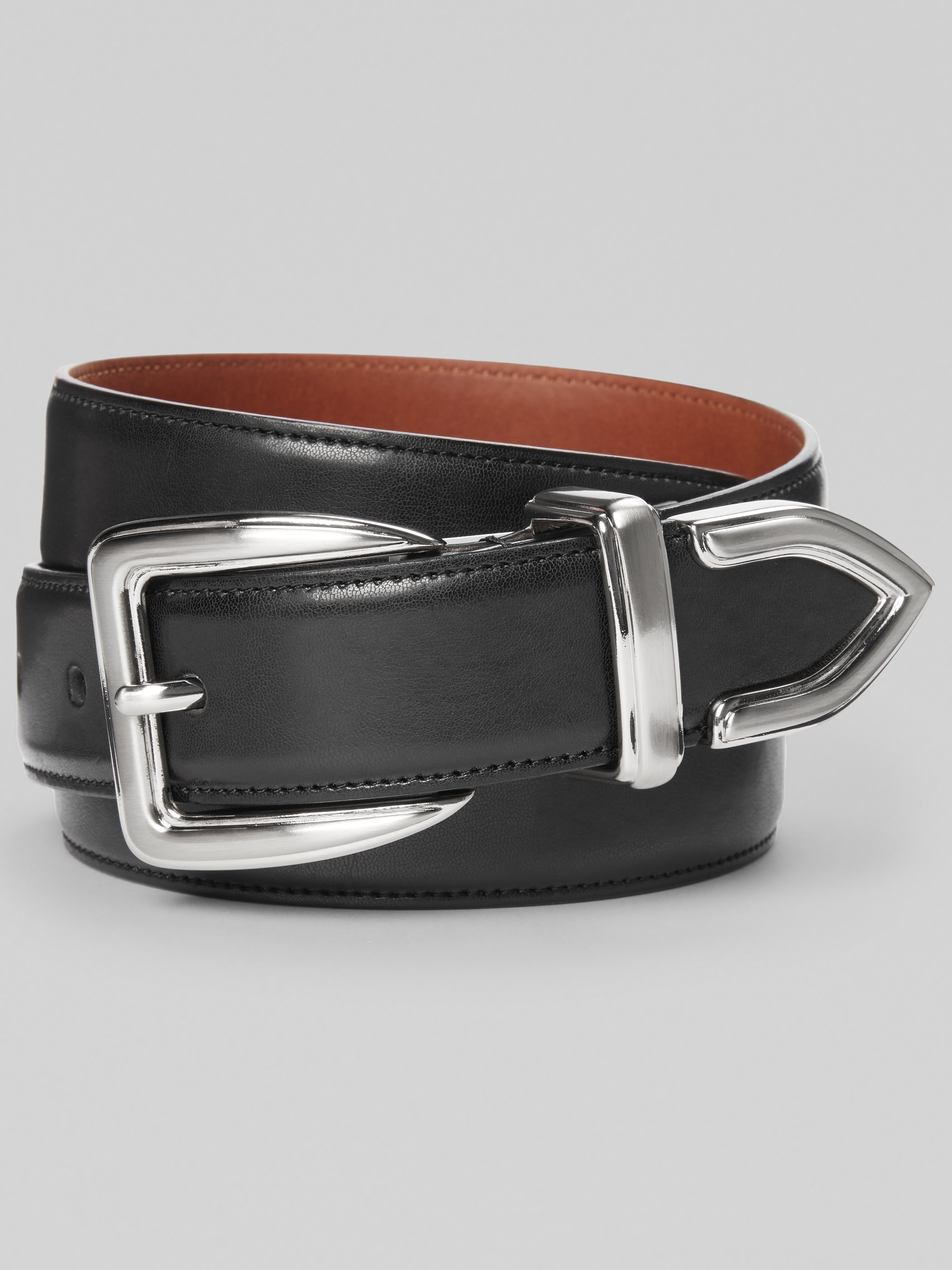 Silver Tip Faux Leather Belt