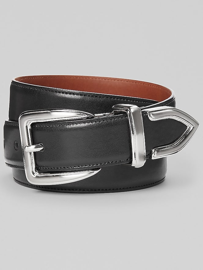 Egara Silver Tip Faux Leather Belt