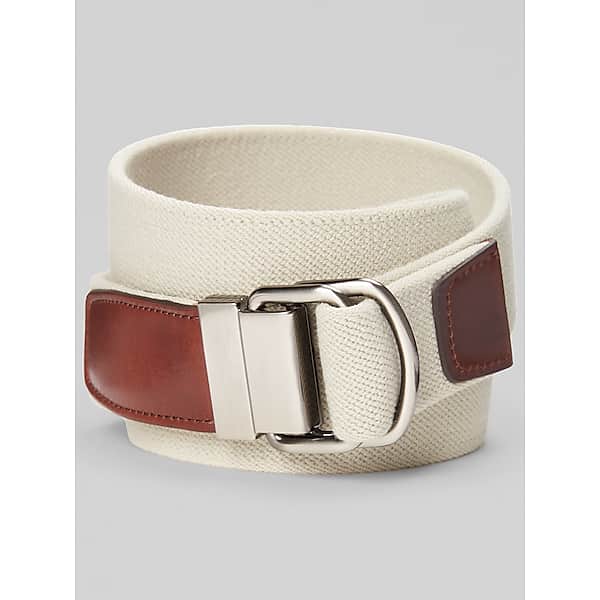 Joseph Abboud Men's D-Ring Stretch Web Belt Tan - Size: Large