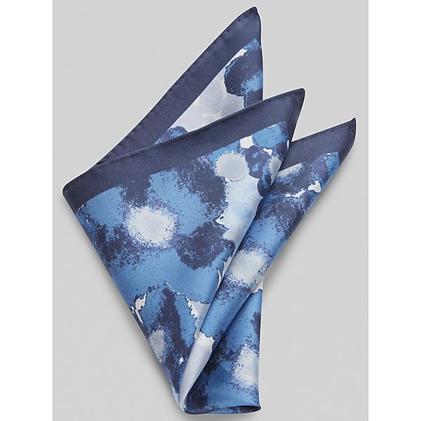 Pronto Uomo Men's Watercolor Floral Pocket Square Navy - Size: One Size - Only Available at Men's Wearhouse TMW8B8E80001