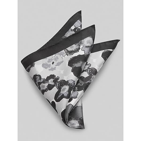 Pronto Uomo Men's Watercolor Floral Pocket Square Black - Size: One Size - Only Available at Men's Wearhouse TMW8B8E80002