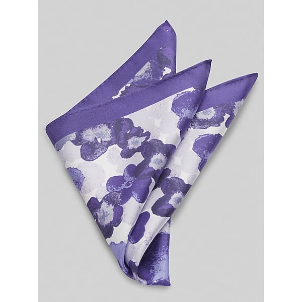 Pronto Uomo Men's Watercolor Floral Pocket Square Purple - Size: One Size - Only Available at Men's Wearhouse TMW8B8E80032