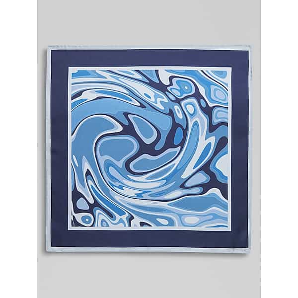 Pronto Uomo Men's Marbled Abstract Paint Pocket Square Navy - Size: One Size - Only Available at Men's Wearhouse TMW8B8F80001