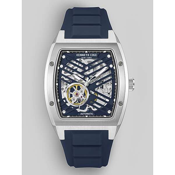 Kenneth Cole Mens Automatic Silicone Strap Watch Blue