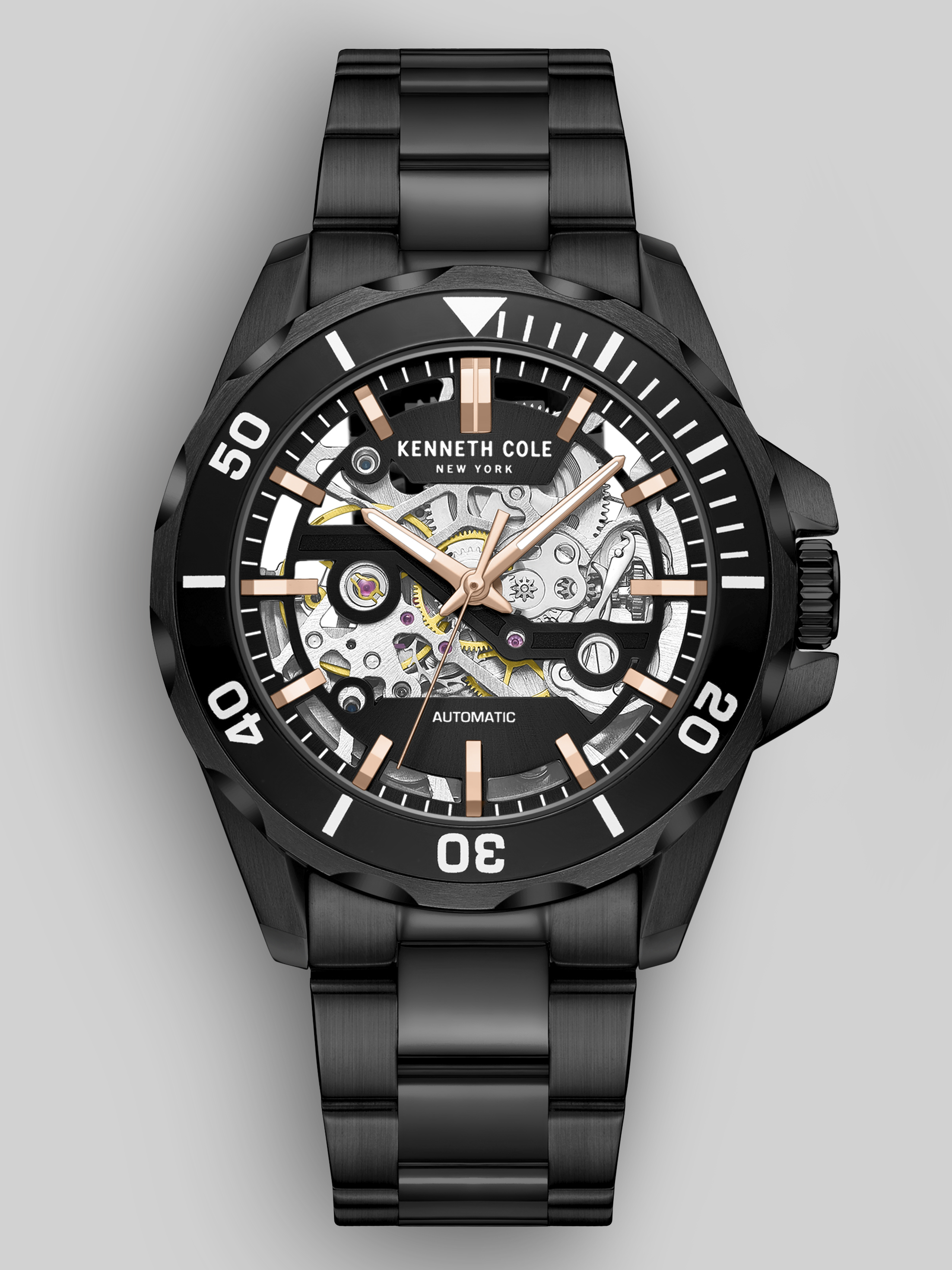 コニャック Kenneth Cole Chronograph With Silicone Strap Watch at