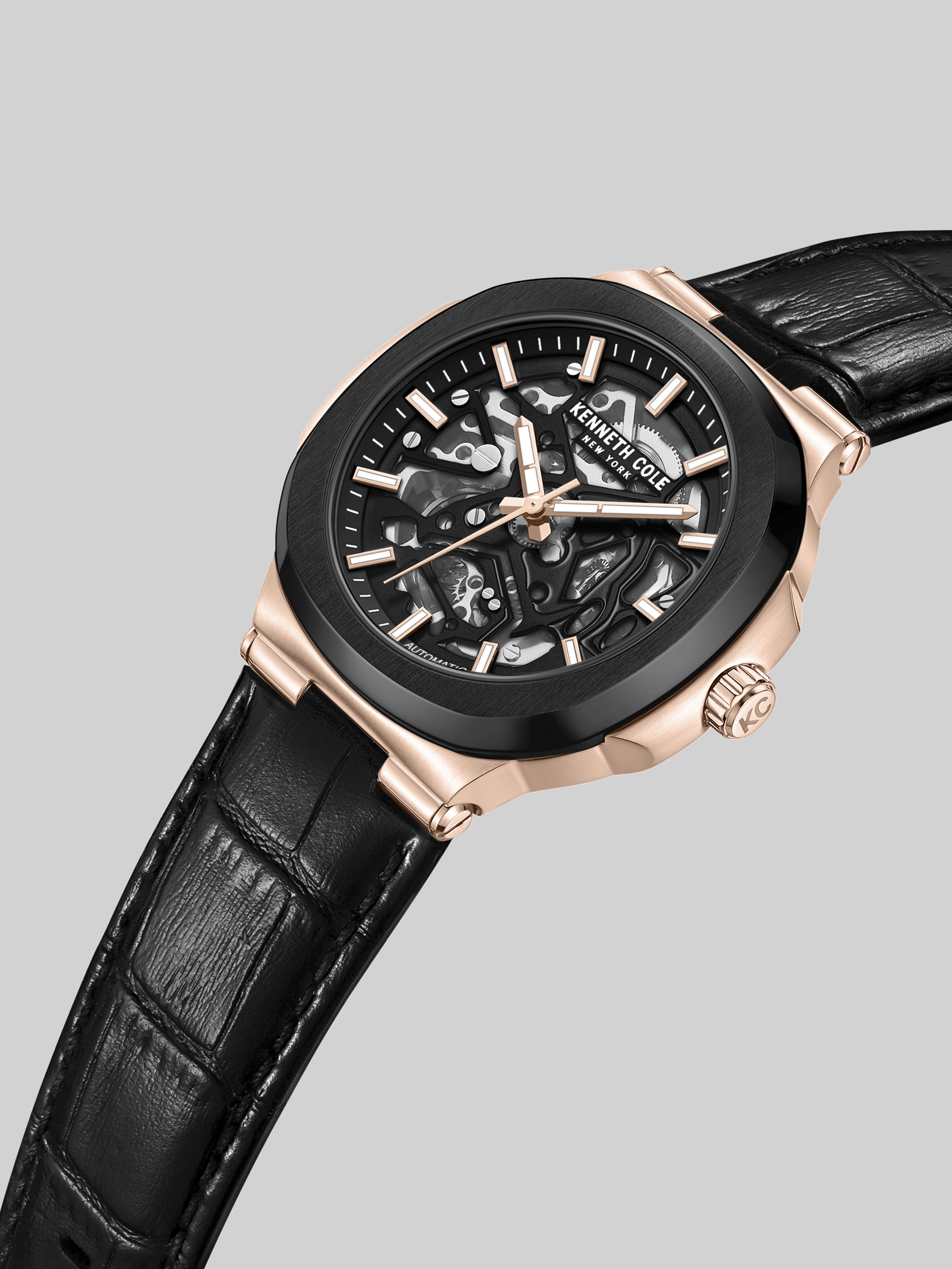 Automatic Dress Watch with Leather Strap