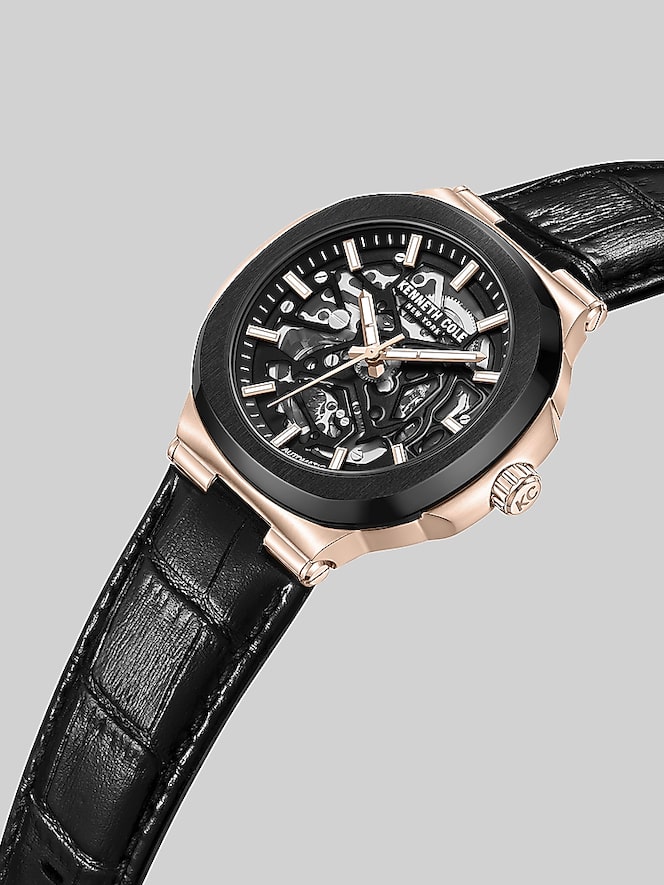Kenneth Cole Automatic Dress Watch with Leather Strap