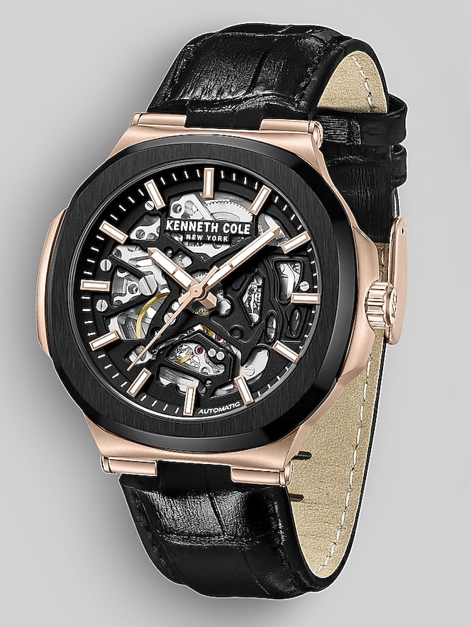 Kenneth Cole Automatic Dress Watch with Leather Strap