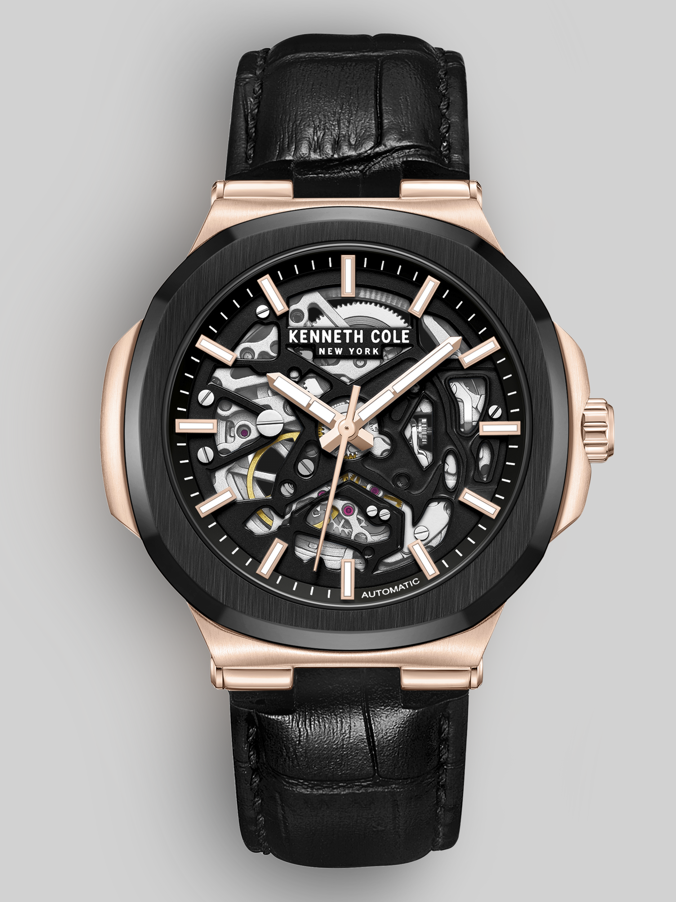 Automatic Dress Watch with Leather Strap