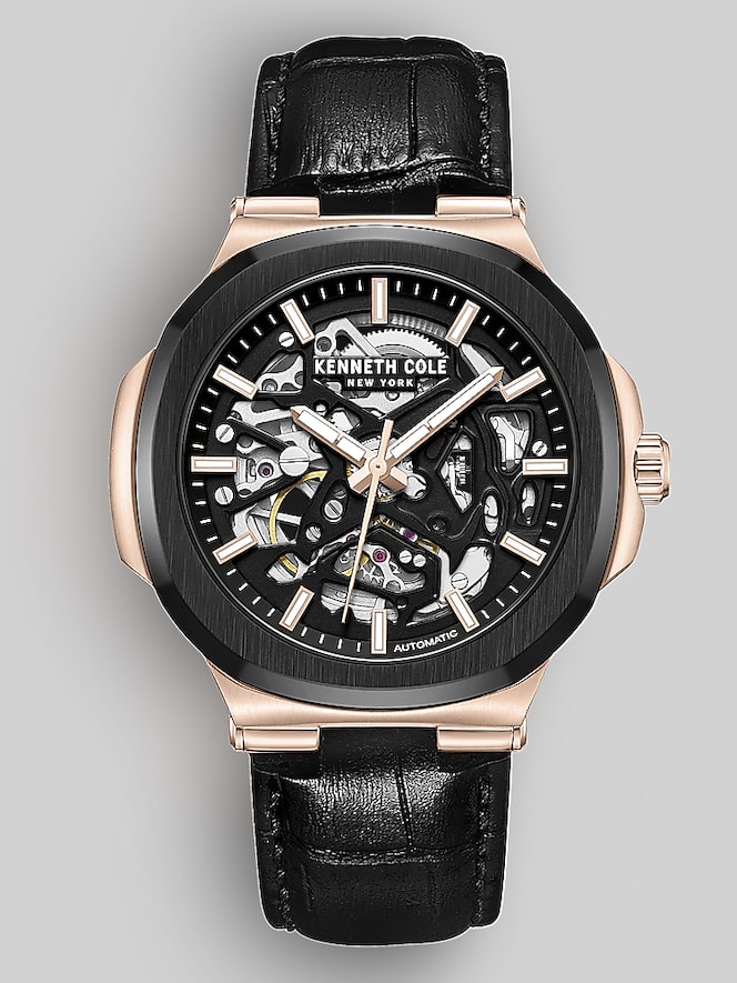 Kenneth Cole Automatic Dress Watch with Leather Strap