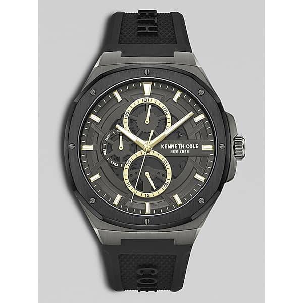 Kenneth Cole Men's Dress Sport Silicone Strap Watch Black - Size: One Size TMW8BA780002