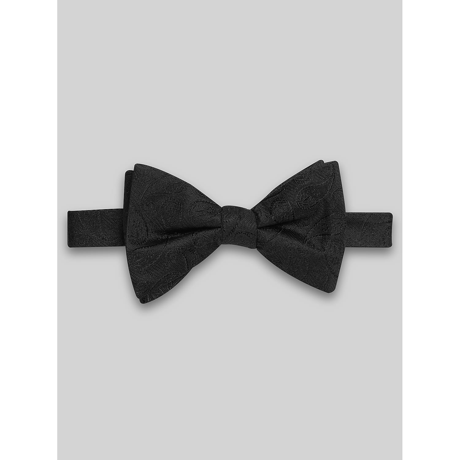 Pronto Uomo Pre-Tied Silk Paisley Bow Tie in Black – Adjustable One Size Formal Men’s Bowtie for Tuxedos and Dress Shirts
