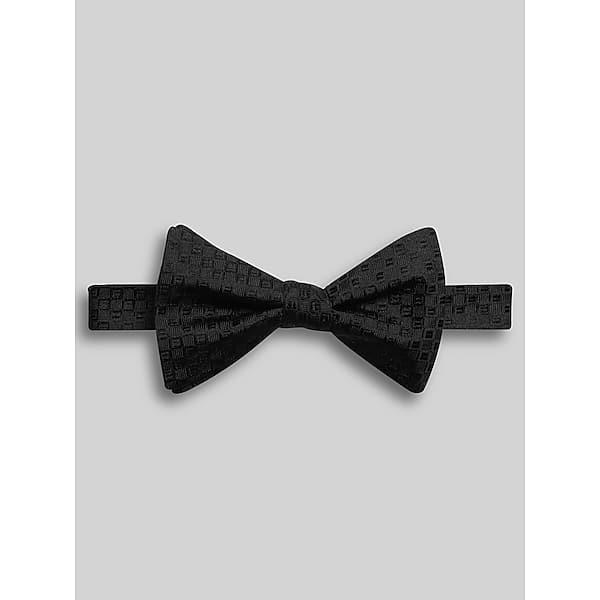 Pronto Uomo Men's Textured Check Pre-Tied Bow Tie Black - Size: One Size - Only Available at Men's Wearhouse TMW8BDL80002