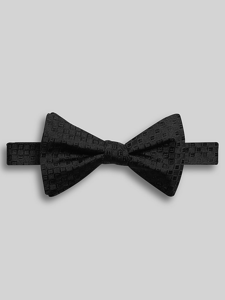 Pronto Uomo Textured Check Pre-Tied Bow Tie