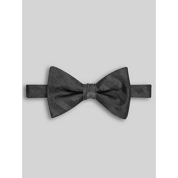 Pronto Uomo Men's Chevron Stripe Twill Pre-Tied Bow Tie Black - Size: One Size - Only Available at Men's Wearhouse TMW8BDN80002