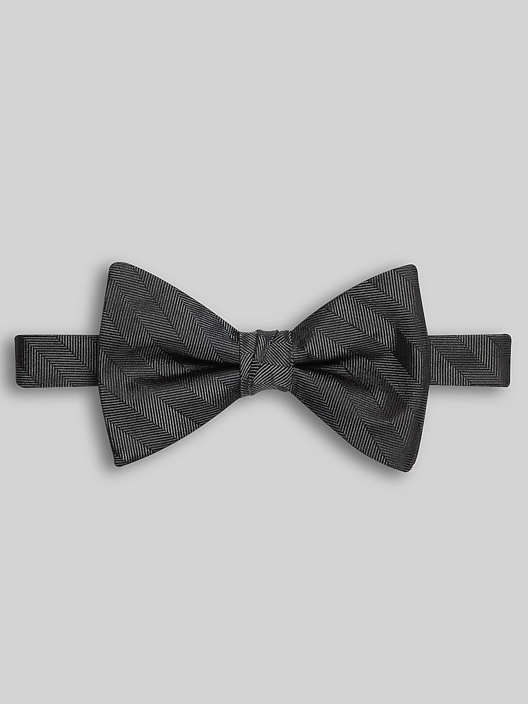 Pronto Uomo Chevron Stripe Twill Pre-Tied Bow Tie